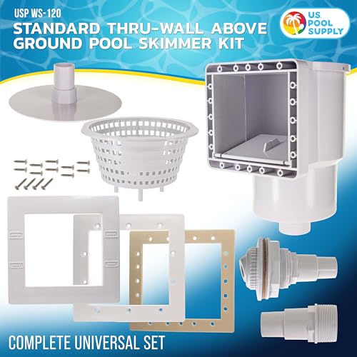 Image of U.S. Pool Supply Standard Thru-Wall Above Ground Pool Skimmer Kit, Complete