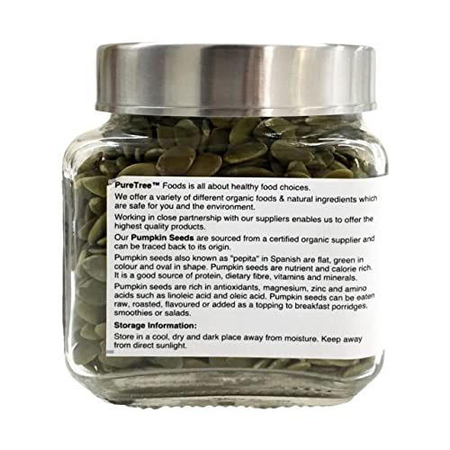 Image of Pure Tree Certified Organic Pumpkin Seeds | 300 g | Glass Jar | Kaddu ke Beej | Organic Seeds for Eating Good Source Of Omega 3 | Raw Pumpkin Seeds Organic Superfood