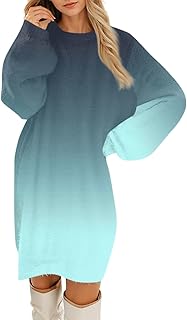 Generisch Knitted Dress Women's Oversize Pullover Autumn Winter Long Jumper Dress Elegant Winter Dress Casual Wool Dress Fashion Sweater Warm Sweater Long Sleeve Knitted Jumper