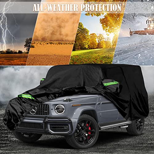 Image of Waterproof Car Covers Replace for 2004-2025 Mercedes Benz G-Class 500 550 650, 6 Layers All Weather Car Cover with Zipper Door & Windproof Bands for Snow Rain Dust Hail Protection (G-Class)