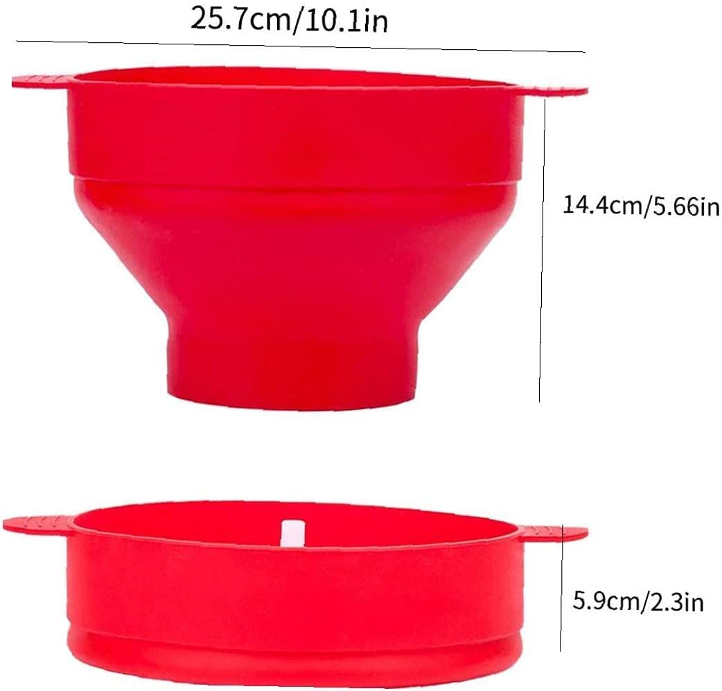 2 Stück Home Mini Mikrowelle Popcorn Maker, zusammenklappbarer Silikon Popcorn Griff Hochtemperaturbeständige Schüssel für Küche Home Party