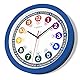 Cander Berlin MNU 1030 J Kinderwanduhr lautlos 30,5 cm geräuschlos Lernuhr Lernzifferblatt Kinderzimmer farbenfroh blau analog Kinderzimmer Jungen Mädchen ohne Tickgeräusche Lernen