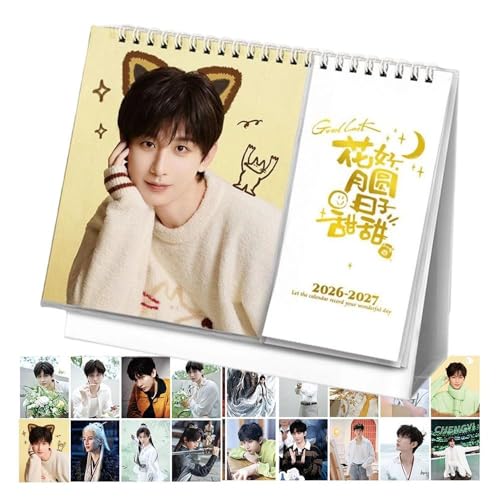 成毅 チョンイー　謹賀新年　長安二十四計　時装　A4キラキラカード6セット Amazon | 成毅（チョン・イー）2026カレンダー 卓上 210×170×70mm 赴