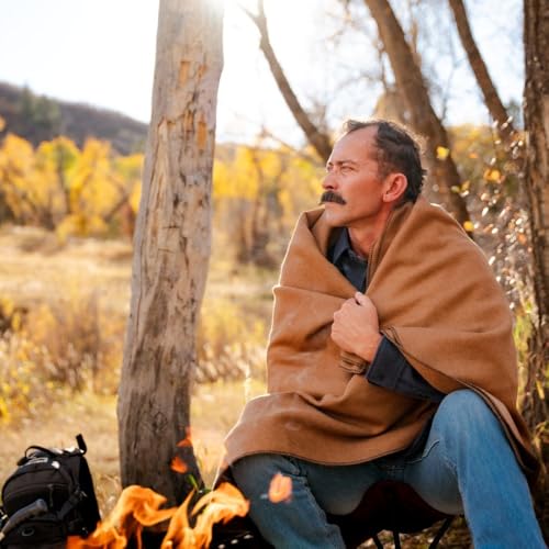 Image of Arcturus Military Wool Blanket - Warm, Thick, Washable - Great for Outdoors, Camping, Stadium Blanket, Picnics, Travel - Car & Bushcraft Survival Kits