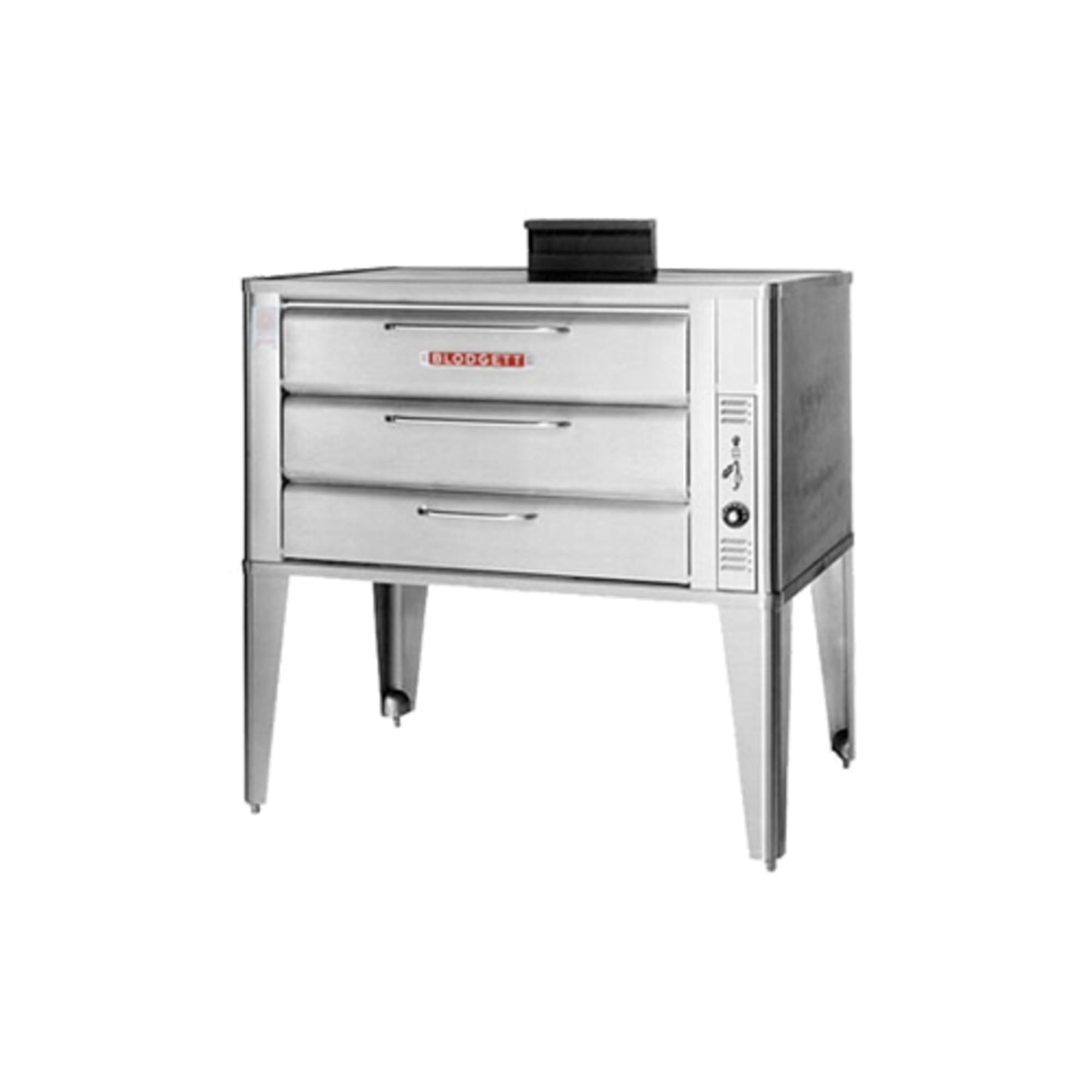 Large Gas Deck Oven For Baking & Roasting - One 981 Base Section With 27-1/2 Inch Black Adjustable Legs by Blodgett – Black/Stainless-Steel, Model 981 SINGLE