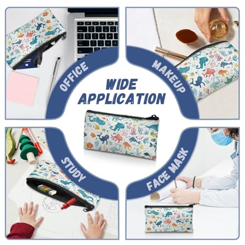 Image of Whale School Pencil Case Aesthetic Big Capacity Pencil Pouch for Preschool Wear Resistant Pen Organizer for Toddlers Lightweight Pen Holder for Boys Girls