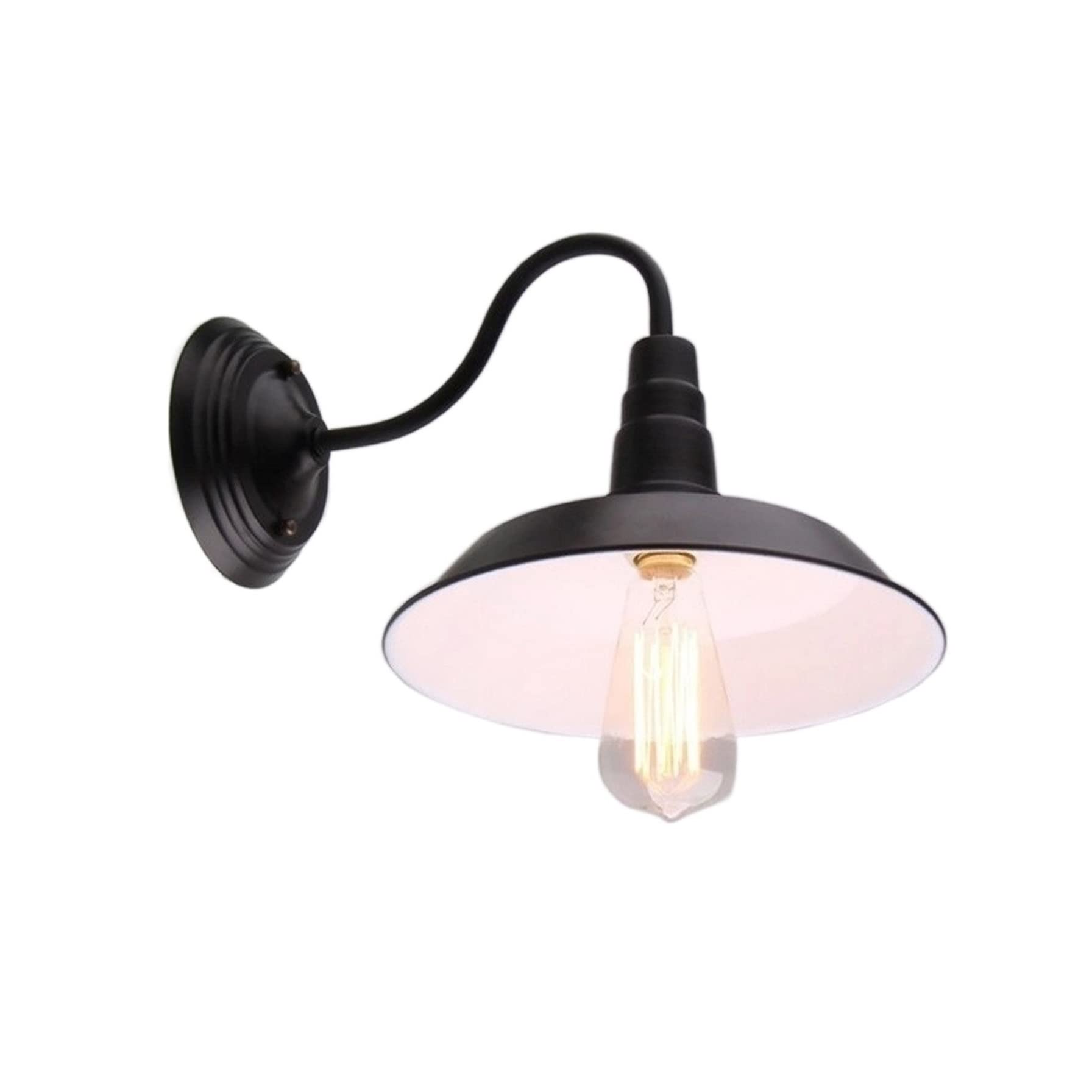 OZBMA Wall Mounted Light American Personality Interior Lamp Retro Industrial Wrought Iron Illumination Balcony Aisle Entrance Hall Restaurant Sconce Black Metal Senior Househ
