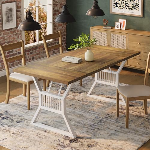 708inchdiningtable68personkitchentablewithheavydutymetallegsfarmhousediningroomtableforkitchenlivingroom Urban Country Home Decor 708 inch dining table 6 8 person kitchen table with heavy duty metal legs farmhouse dining room table for kitchen living room urban country home decor