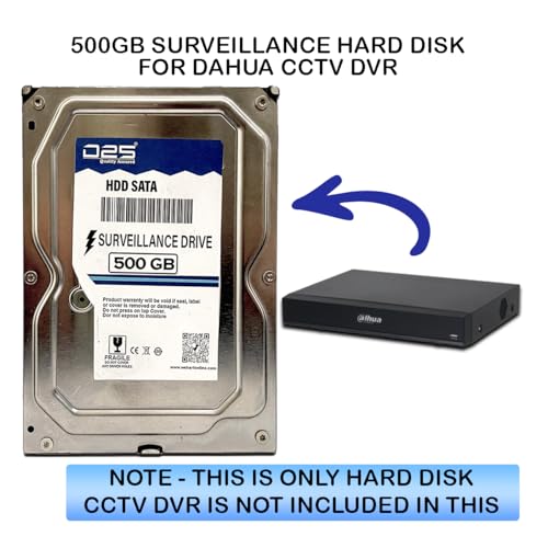 Image of D25 500GB Hard Disk for Dahua (XVR7208A-4K-I3) 8 Channel HD DVR | 500 GB Hard-Disk for Dahua 8 Channel CCTV Camera DVR | 500GB Surveillance Hard Drive