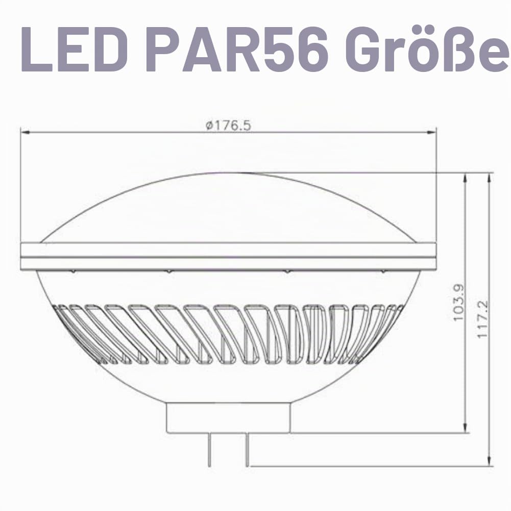 BAOMING dimmbar PAR56 LED Leuchtmittel 26W 24 Grad Abstrahlwinkel AC 200 ~ 240 V mit GX16D Mogul Ende Zinken Boden für Halogen 300 W replacement-warm weiß 2700 K ~ 3000 K