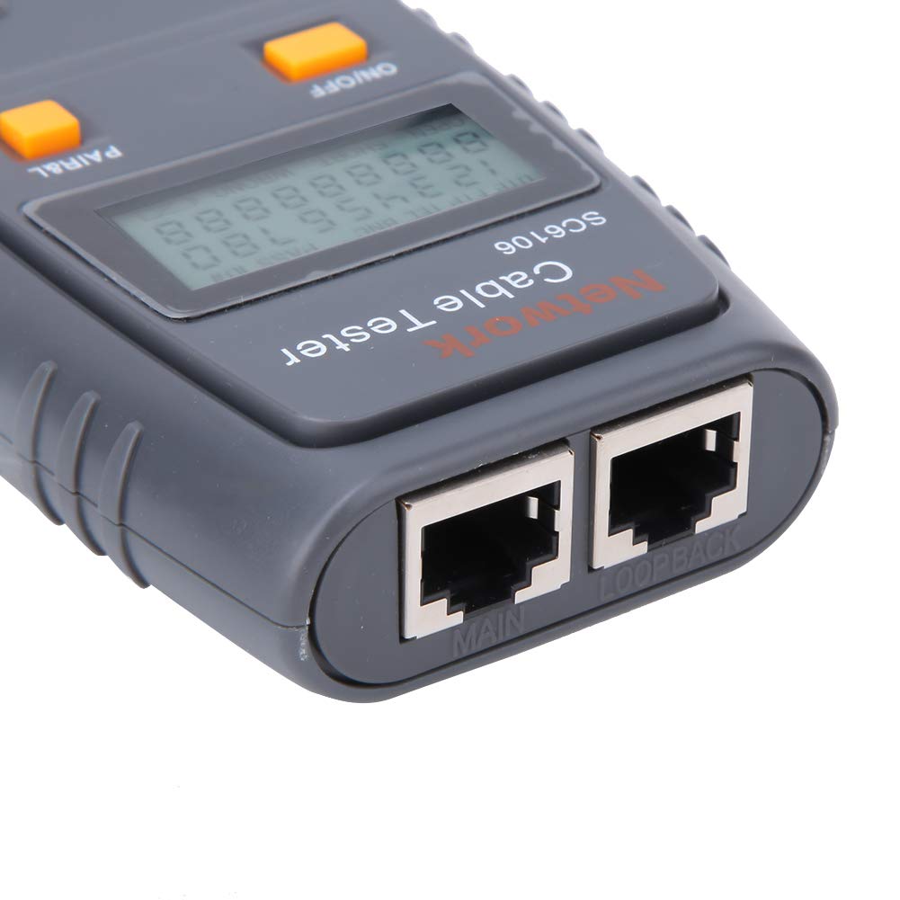 SC6106 Tester kabli sieciowych LAN, baterie AAA 8mA Testowanie linii elektrycznych z wyświetlaczem LCD