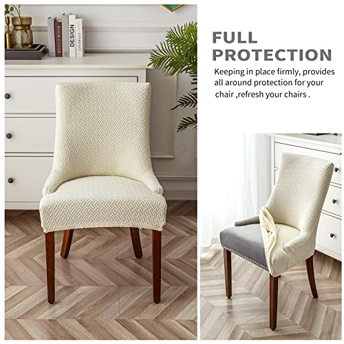 Topchances TP5455454 2 Pack Wingback Side Chair Cover,Stretch Stripes Rhombic Geometric Wingback Chair Covers Slipcover Banquet Chair Cover Arm Chair Protector Accent Chair Covers thumb #2