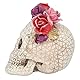 Boland 73089 - Totenkopf Deko mit Rosen, Schädel mit Blumenkranz,Tischdeko für Halloween und Karneval, Dia de los Muertos
