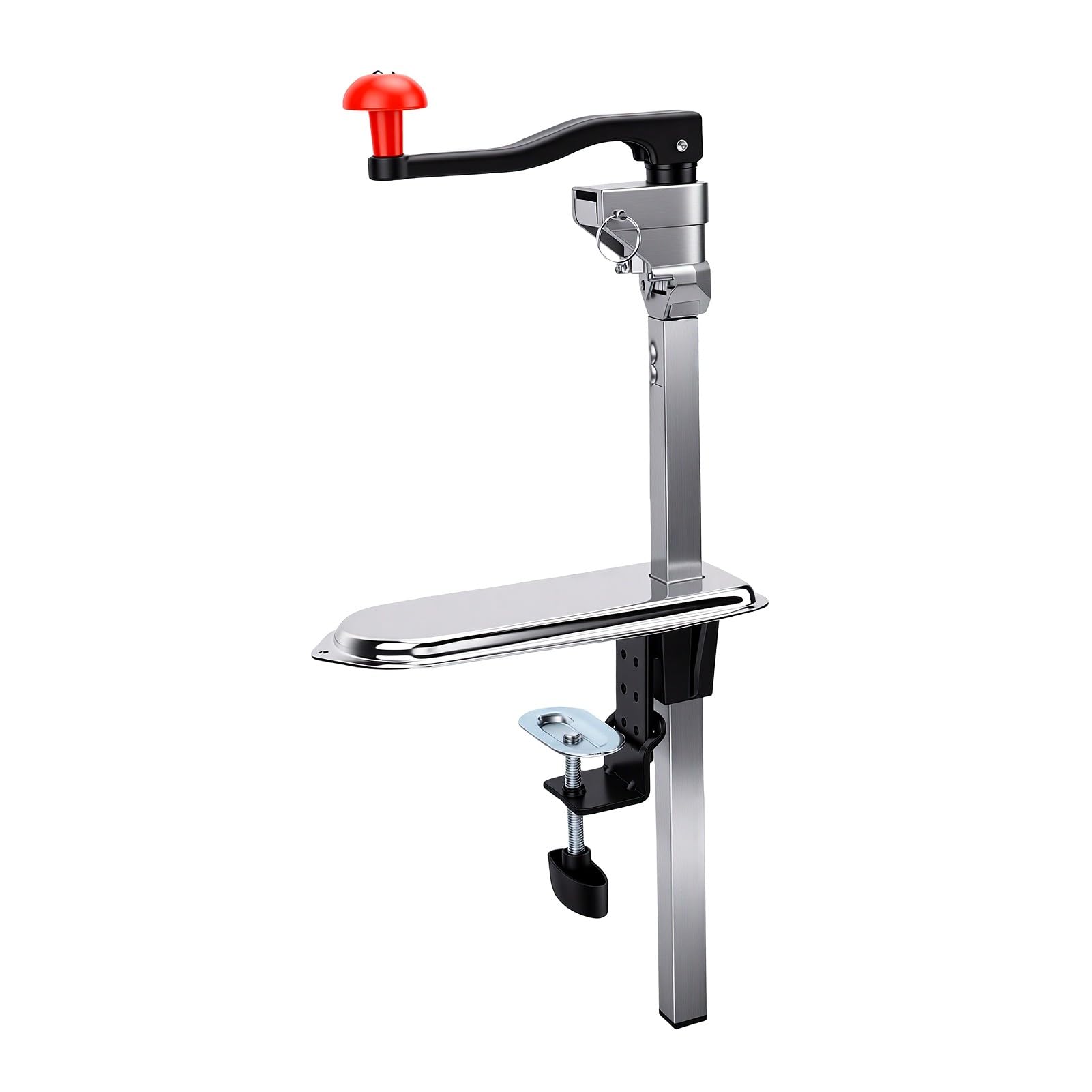 AMONIDA Apriscatole Manuale in Acciaio Inox 55 Cm per | Montaggio manuale da tavolo, Base avvitata, Acciaio inossidabile 304, Leva per carichi pesanti, Rilascio sicuro della