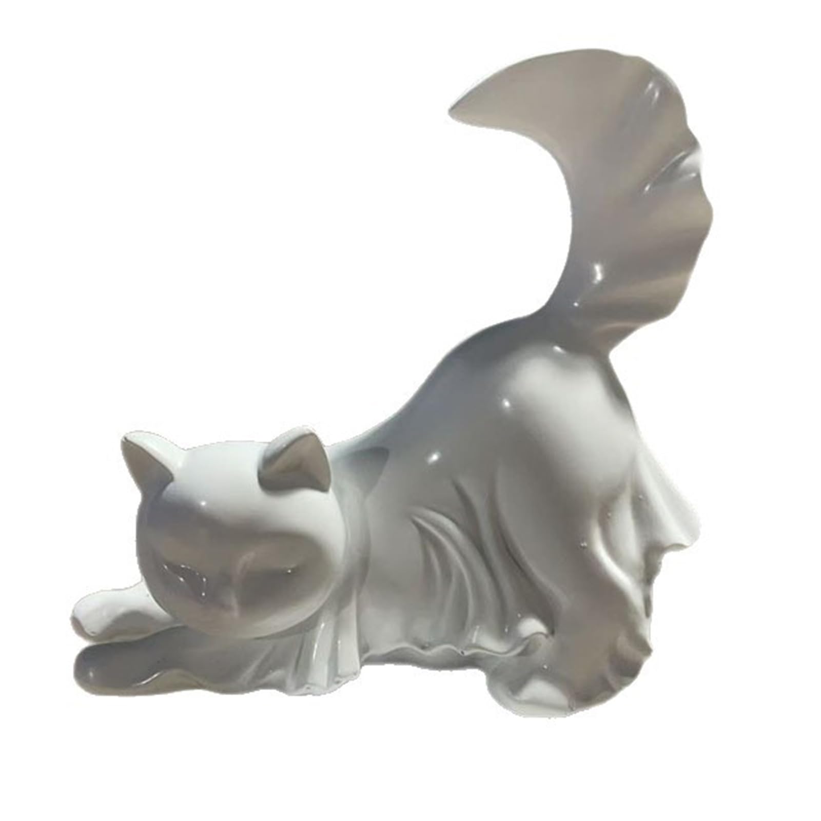 Elnwnnkc Ghostly Kitten Resin Figurine Statue Halloween Animal Art Sculpture for Indoor and Outdoor Holiday Party Decoration Resin Ghostly Kitten Sculpture