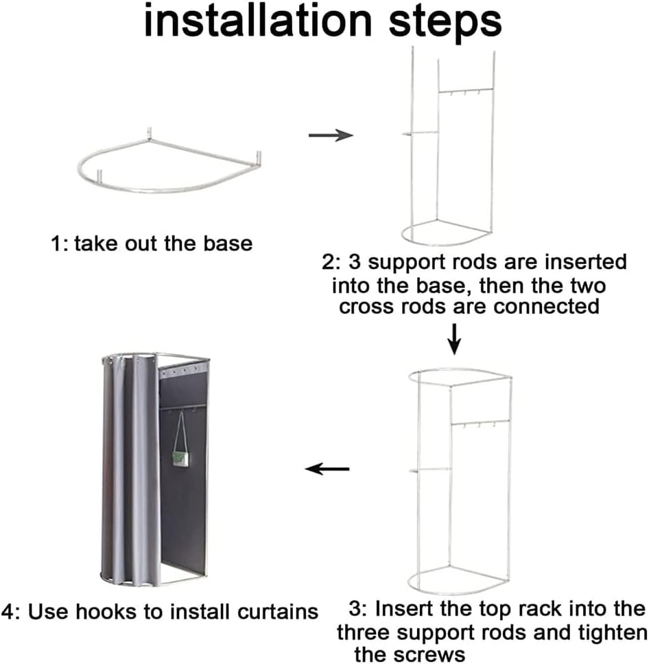 SIAMZYWV Changing Room Portable Changing Room Include Hook Up Metal Frame Fitting Room Temporary Clothing Store Easy to Assemble Dressing Room Privacy Space