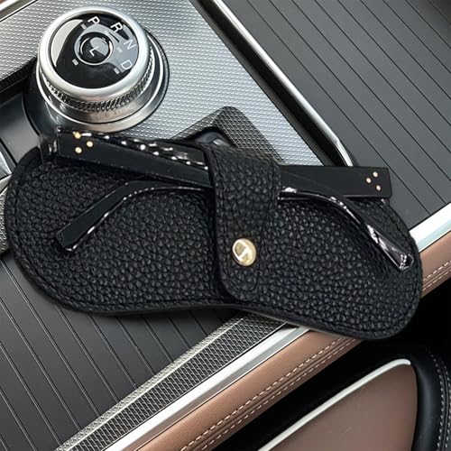 Image of Leather Sunglasses Bag Travel Glasses Case Holder Soft Leather Sunglasses Storage Case, Fashion Sunglass Organizer Case for Daily Use Travel 3 Pcs, Black