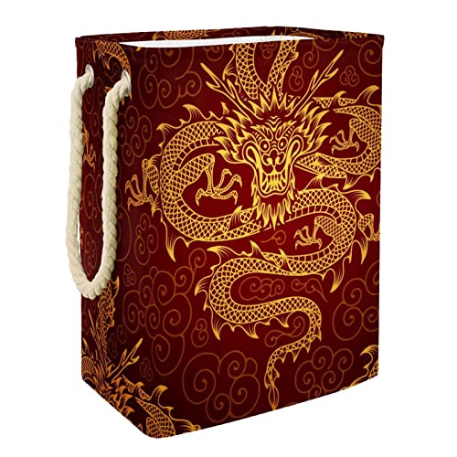 Panier de rangement pour vêtements sales grand volume motif dragon