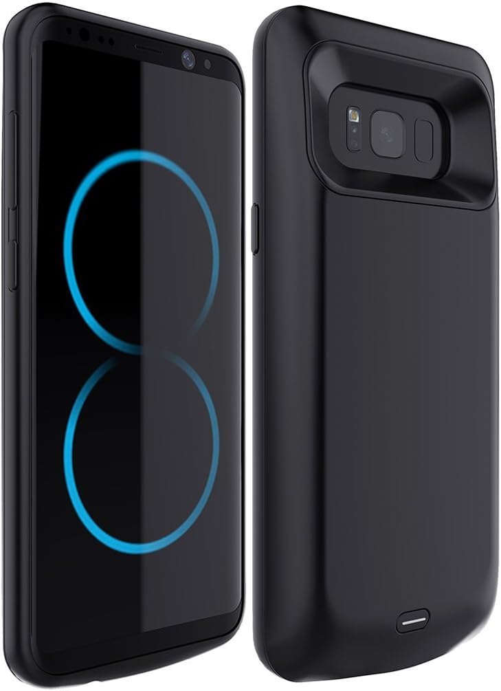 RUXELY Galaxy S8 Battery Case,5000mAh Portable External Backup Charging Case, Rechargeable Protective Power Bank Charger for Samsung Galaxy S8(Black)(Not for Galaxy S8 Plus)
