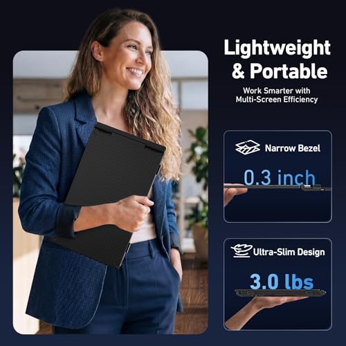 Image of Vixtan 14 inch Triple Laptop Screen Extender, 3.0 lbs Lightweight FHD IPS Portable Monitor for Laptop, USB-C Plug & Play Multi Screen Attachment for 13-17.3 inch laptops with Windows /Mac /Chrome