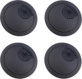 4Pcs Scatola Metallica In Lega,Passacavo In Metallo,Foro Filettatura Hardware,Passacavo,Passacavo Da Scrivania,Cavo Nero Cavo Passacavo,Passacavo Da Scrivania Nero,Organizzatori Di Fili In Lega.