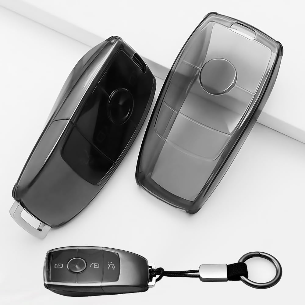 XMSCN Schlüsselhülle TPU, Autoschlüssel Hülle Passt für Mercedes Benz A B C E G S Klasse GLA GLC GLE GLK GLS CLA CLE CLS AMG E200 W177 W205 W213, 3-4 Tasten Schlüsselcover Schutz Schlüsselgehäuse