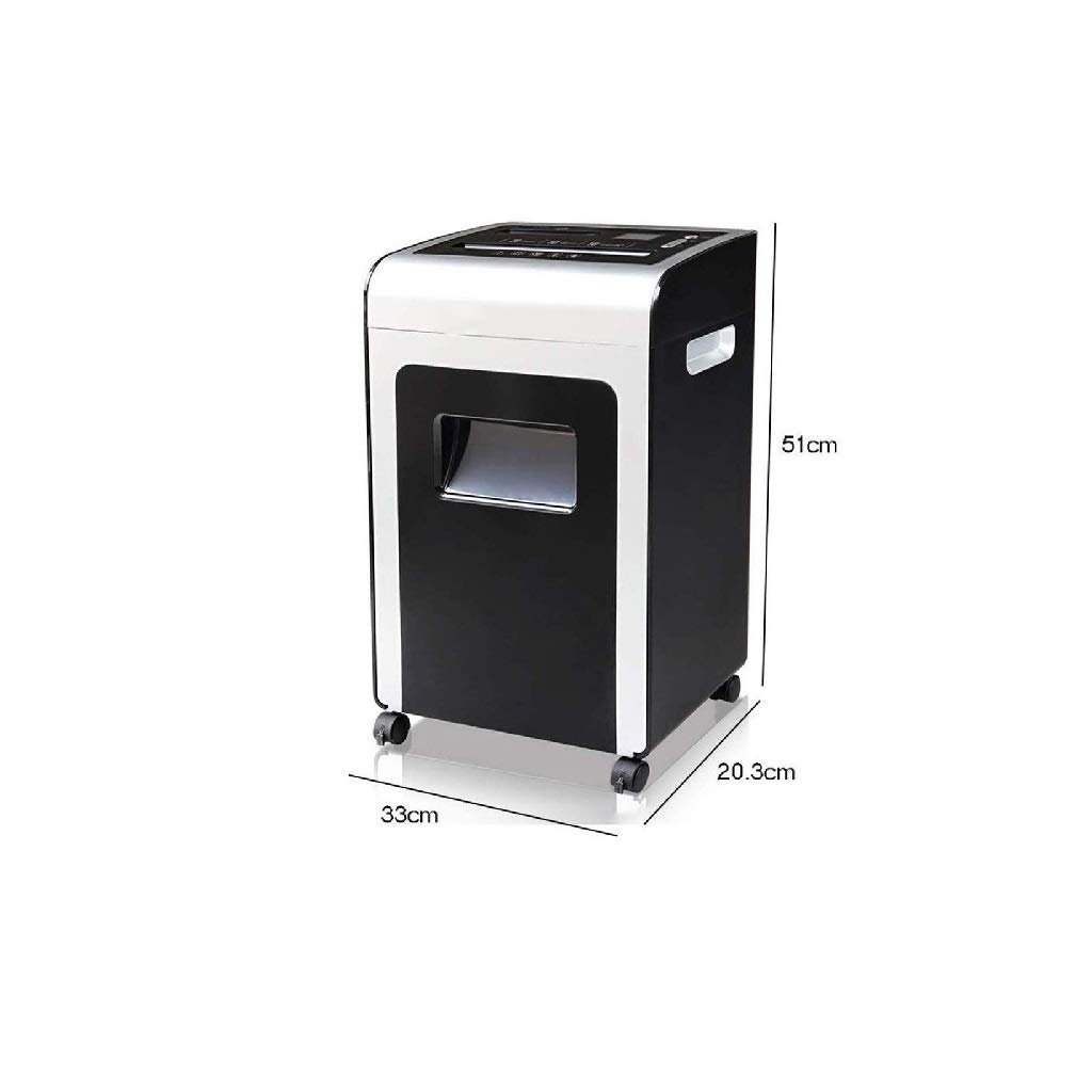 Negro-Shredder for Trabajo Pesado de Papel con Cortes transversales, CD, Tarjeta de crédito Shredder con arrancamiento Basket y 4 Ruedas