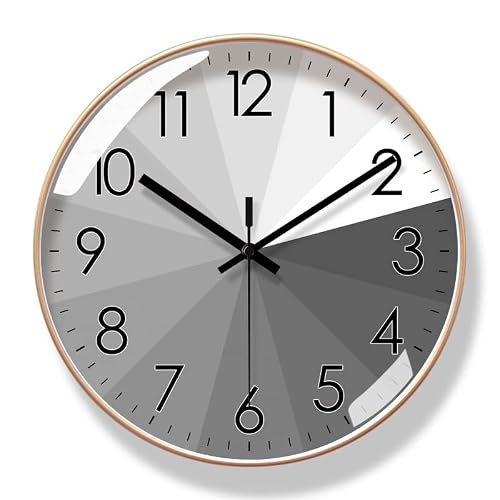 EINES Wall Clock Living Room Clock Household Clock Wall Clock Silent Sweep Second Quartz Clock(B)