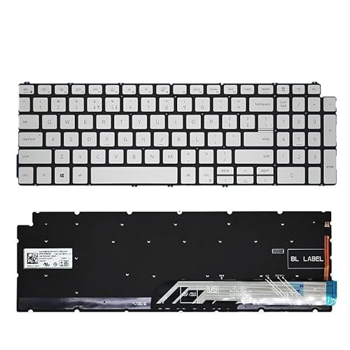Dell 15-7591 7590 5593 5598 5590 5584 5594 P42E P90F Inspiron 3501 3505 5509 7306 7506 2in1pUSobNCgL[{[h(US Silver Backlight)