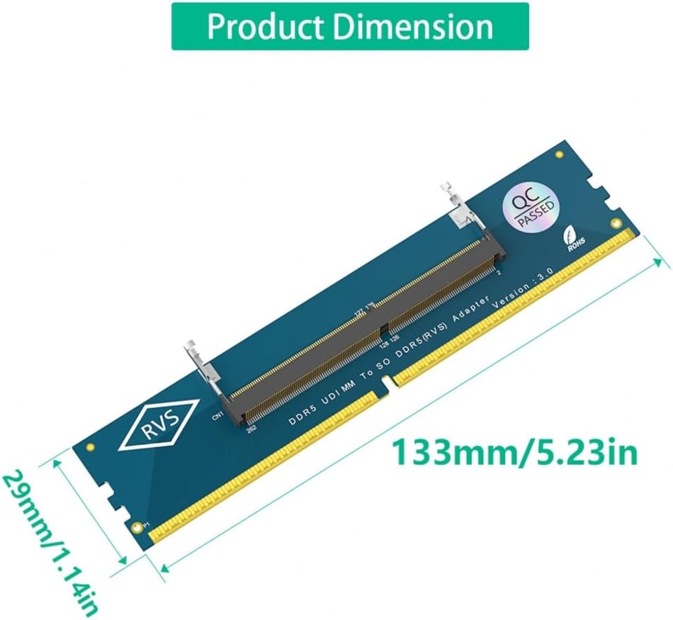 Laptop DDR5 Memory SO-DIMM to PC Desktop DIMM Expansion Adapter Card - 5