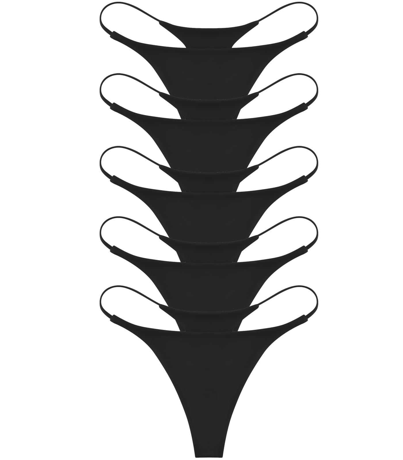 ETAOLINE Women's Thong Bikini Cheeky Bottom Solid G String Panties
