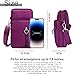 Casecret Handytasche zum Umhängen mit Geldbörse Damen Handy Tasche Pouch Kleine Umhängetasche Brieftasche Portemonnaie Armtasche Sportarmband für iPhone 14 13 11 Samsung S22 Xiaomi Bis zu 7.5" Lila
