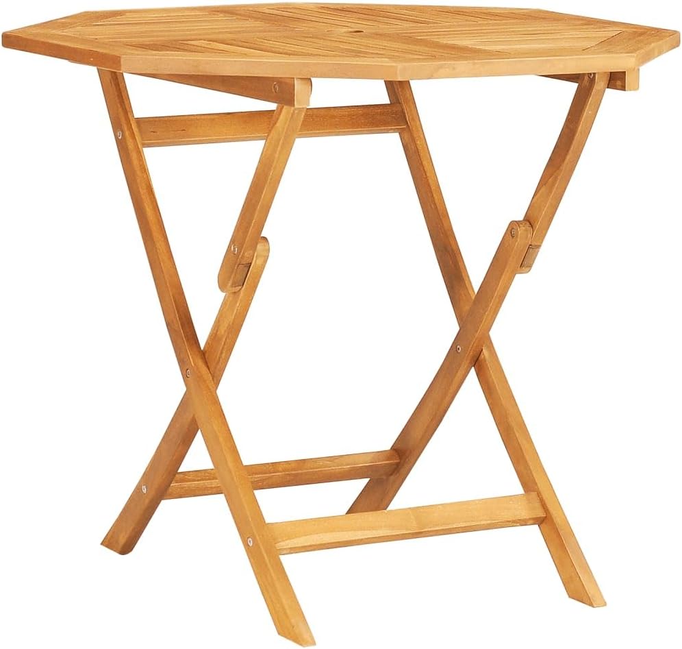 vidaXL 5-Piece Patio Dining Set - Solid Teak Wood - Foldable - Octagon-Shaped - Scandinavian Style - for Garden/Patio/Outdoor Use - Brown