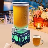 Xuthusman 3L/100oz Beer Tower Dispenser, LED Color Flash Beverage Dispensers, Rechargeable Lighted Up beer Kegs, Drink Juice Cocktail Dispenser for Home Bar Party (Dark blue)