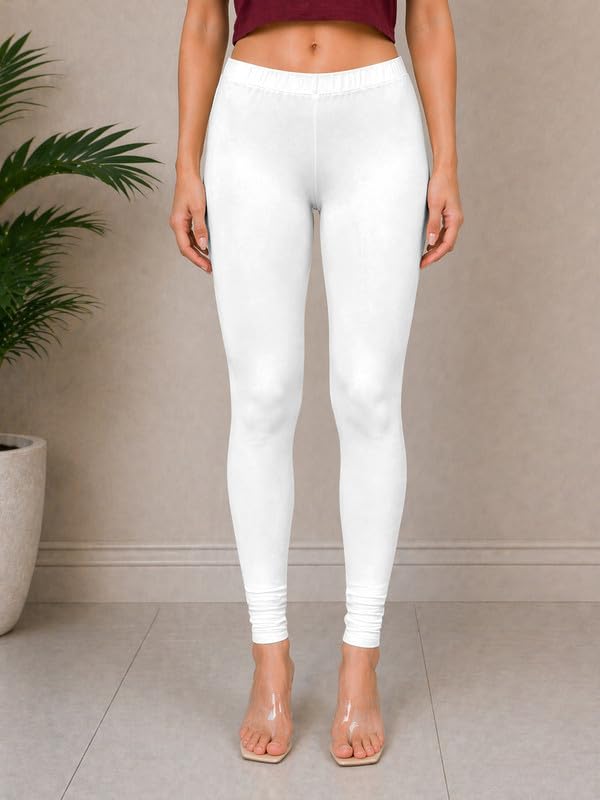 Image of TRENDMALLS Women's Microfiber Elastane Stretch Soft Churidar Length Leggings with Ultrasoft Waistband
