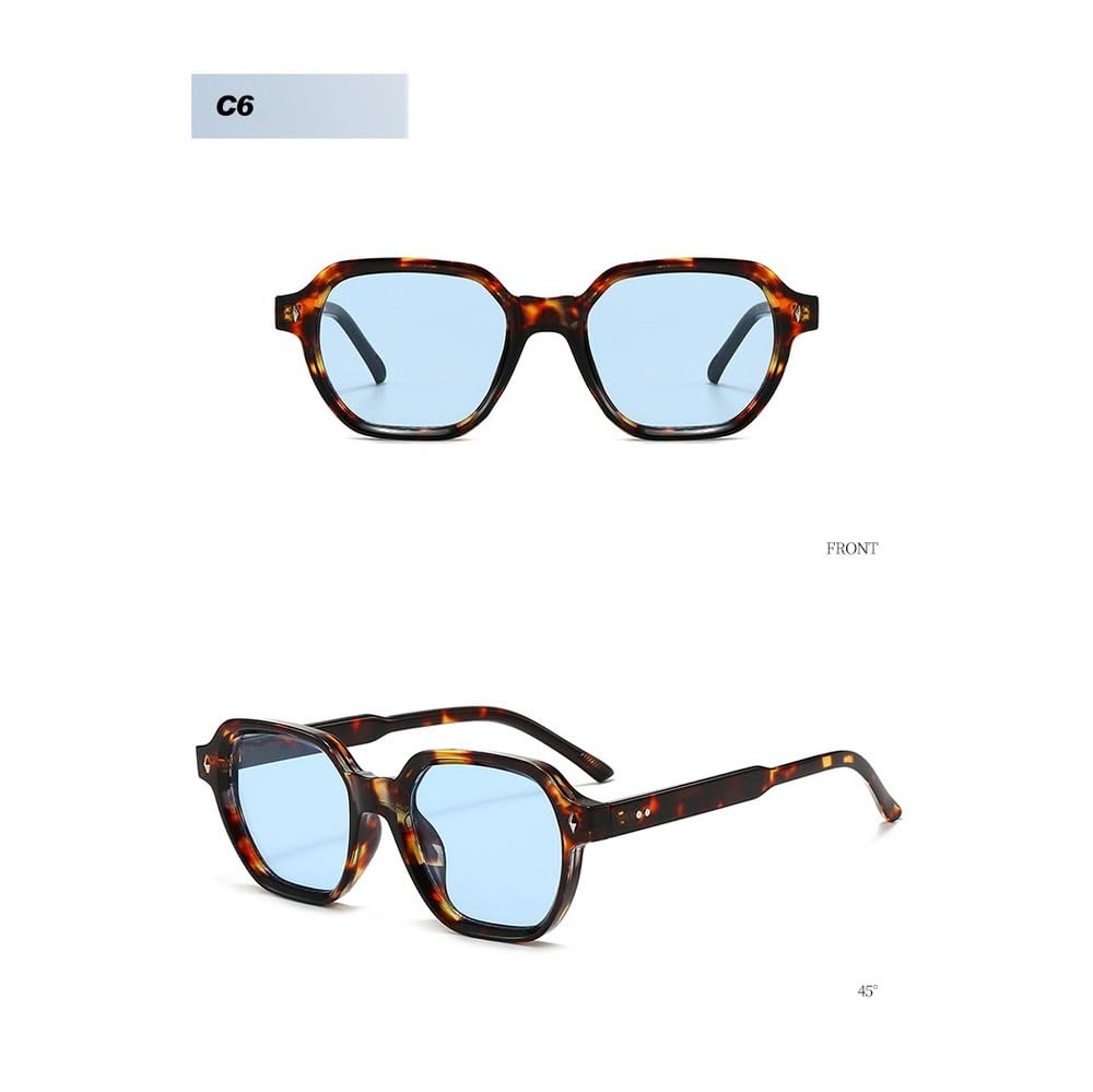 Okulary przeciwsłoneczne damskie Fashion Square Retro, przezroczyste soczewki, metalowa oprawka, męskie, punkowe, pomarańczowe, okulary przeciwsłoneczne, UV400, na zakupy, podróż, plażę, imprezę, jaz
