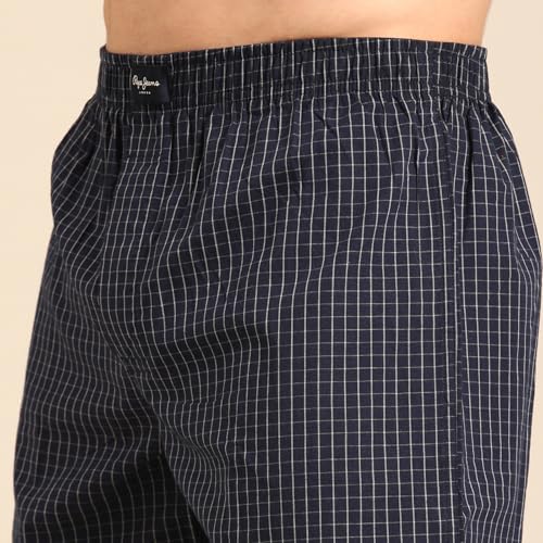 Image of Pepe Jeans Men's Cotton Boxer Shorts Relaxed Fit Striped Boxers (Pack of 2)