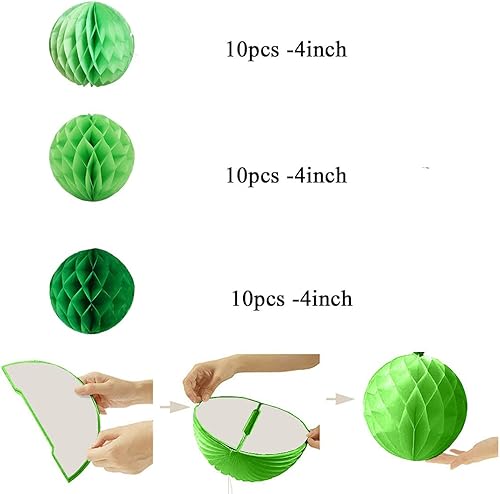 Miniatura 2 de YLY's love 30 pompones de papel de seda de 4 pulgadas, bolas de nido de abeja, bola de flores, decoración de pared, pompones para decoración de