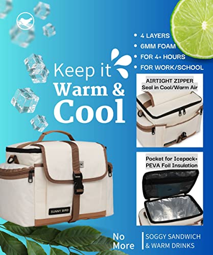 Sunny Bird Insulated Lunch Bag Tactical Lunch Box Cooler For Men And Women (Classic Ivory) #TOP1