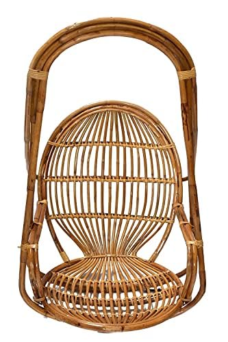 Avika Bamboo Rattan Cane Hanging Swing Chair with Patterned Kids and Adults-image-1