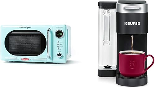 Nostalgia Horno de microondas compacto retro y cafetera Keurig K-Supreme K-Supreme de una sola porción K-Cup, tecnología MultiStream, color negro