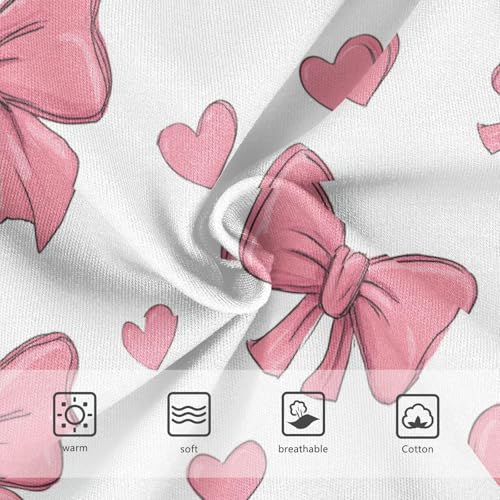 Wusikd Pink Bows Hearts (4) Girls' Underwear Cotton Girls Briefs Soft Toddler Underwear 2T3
