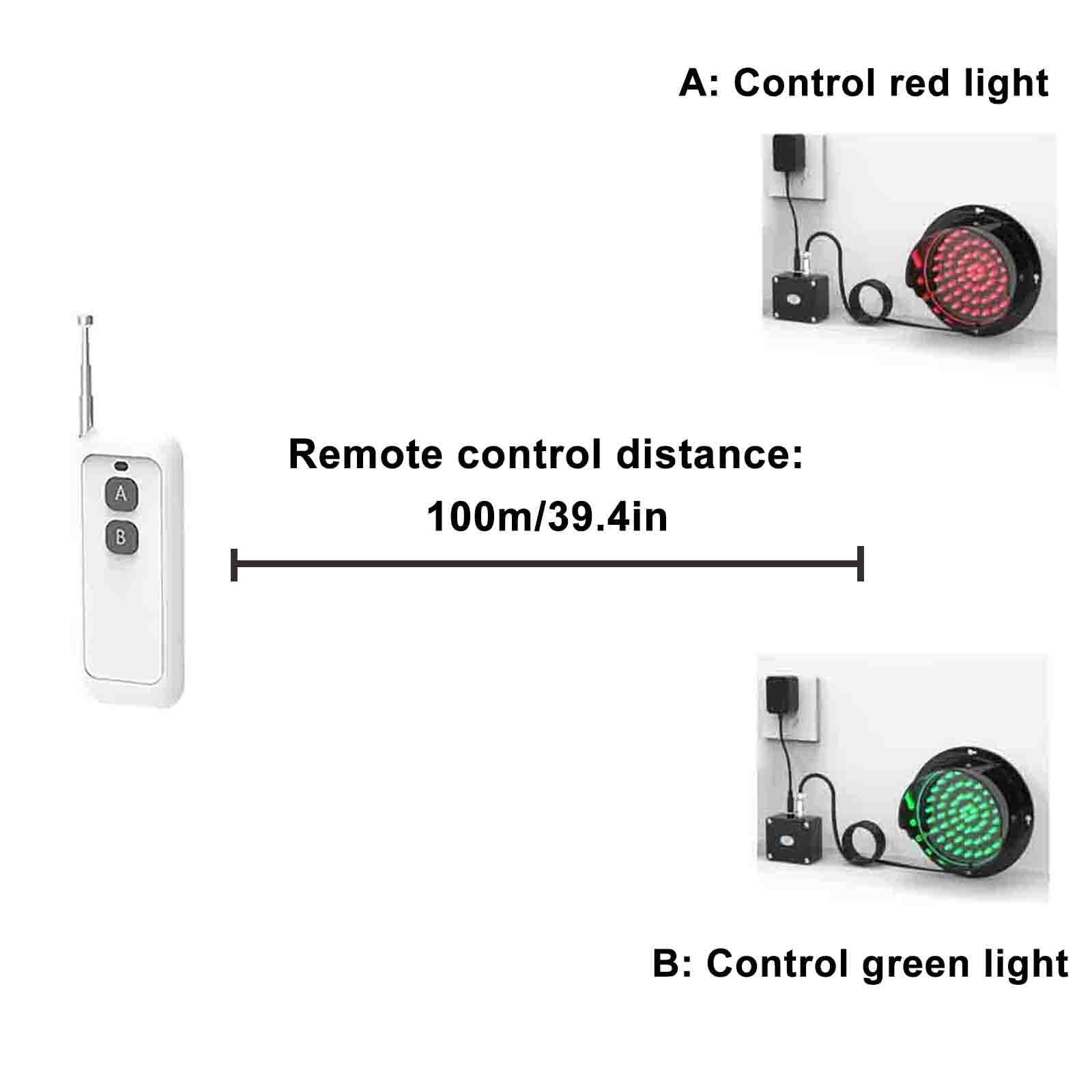 Semáforo Luz de Señal de Acera Semáforo de luz roja/verde, luz indicadora industrial, controlador/secuenciador de semáforo, distancia de control remoto de 100 m, para carretera, estación de