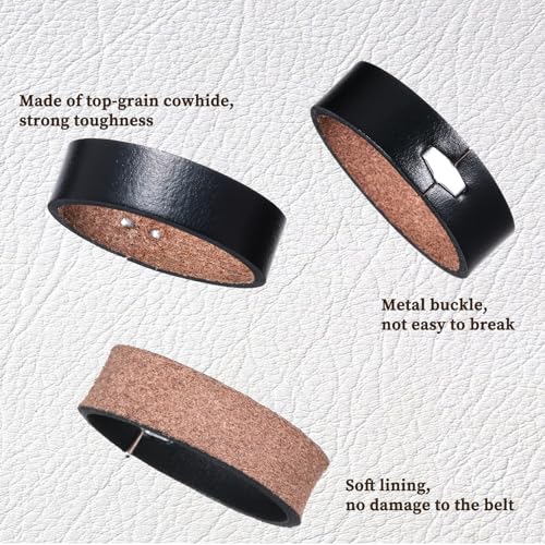 4 Pack Belt Loop Keepers, Leather Loop Keeper Accessories Belts Straps Holder Retainer Band Cowhide Leather Loop Keeper for 1.5'' Wide Belts Buckle to Hold Extra Length Straps in Place Pants Black Red4