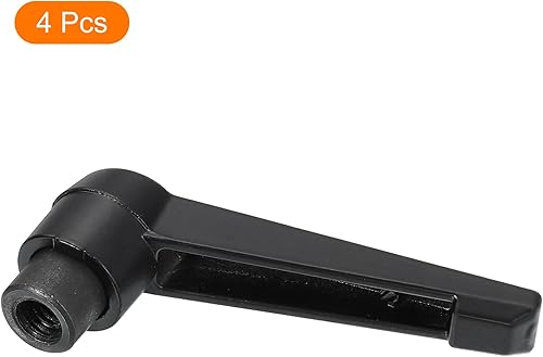 Miniatura 3 de uxcell 4 perillas ajustables M8 con mango de rosca hembra, botón de trinquete de liberación rápida, perno giratorio para maquinaria de torno, color