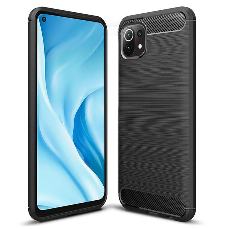 Image of Hybrid Carbon Fiber Back Case for Xiaomi 11 Lite NE 5G / Mi 11 Lite 5G (Black)