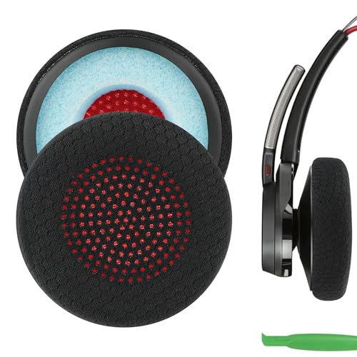 Geekria Coussinets de rechange confortables en maille pour casque Plantronics Voyager Focus UC B825, Voyager 4210/4220/4310UC/4320UC, Blackwire C5200/C5210/C5220/7225,...