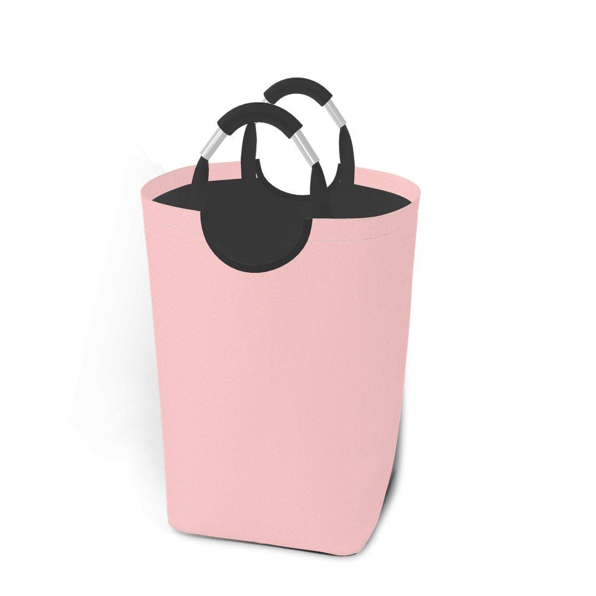 Xqmart As Picture Light Pink Laundry Hamper, Collapsible Laundry Basket Large Storage Bin Durable Clothes Bag With Handles 50L