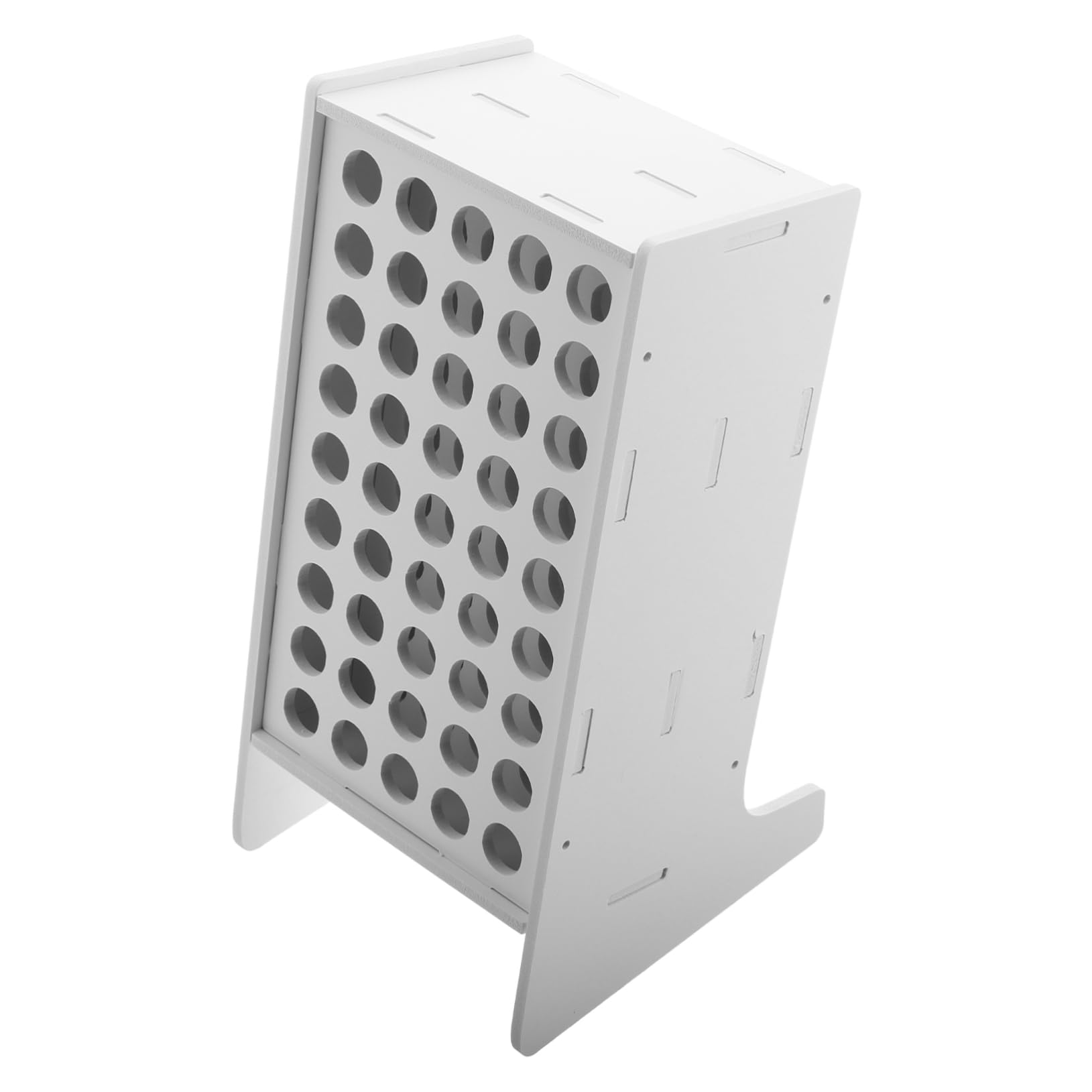 Homoyoyo Porta Penne per Scrivania in Plastico Bianco Design Inclinato e 45 Fori, Organizer per Pennarelli Facile da Usare, per Festa Scuola Decor e Asilo