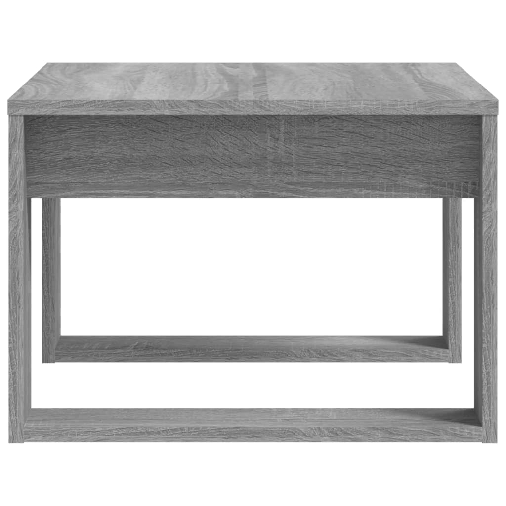 Beistelltisch Grau Sonoma Holzwerkstoff 50x50x35 cm kompakter Couchtisch mit Ablagefach moderner Wohnzimmertisch für Wohnzimmer, Loungebereich und Flexible Nutzung